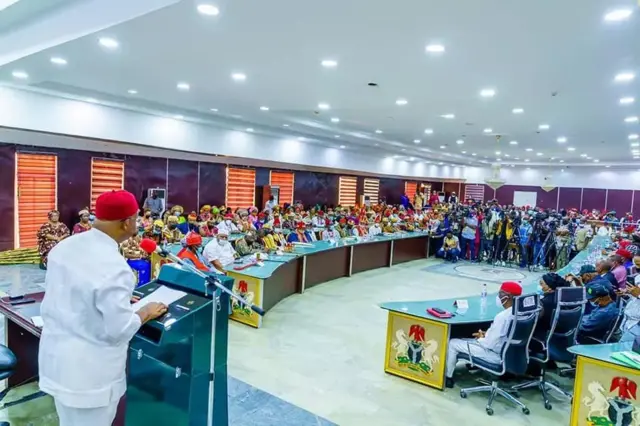 Govnor Hope Uzodimma dey address traditional rulers for Imo goment house