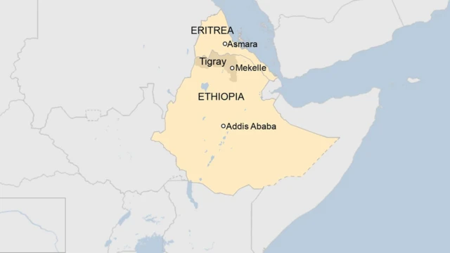 Ikarita igaragaza Eritrea na Ethiopia