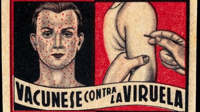cartel de campaña pro vacunación contra la viruela