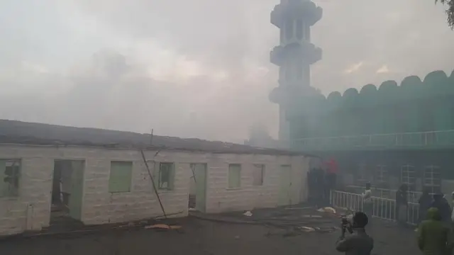 ቃጠሎ የደረሰበት የመስጊዱ ክፍል