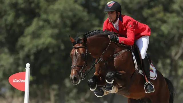 Hardrock Z, uno de los caballos más valiosos que tenía Andrade y con el que compitió su hijo Emanuel durante los Juegos Olímpicos de Río 2016.