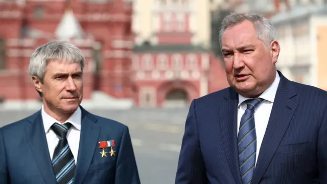 Сергей Крикалев и Дмитрий Рогозин