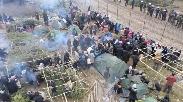 Беженцы на польско-белорусской границе