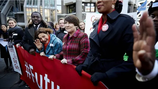 Une manifestation de soutien à la campagne pour la libération des lycéennes enlevées par Boko Haram en 2014.