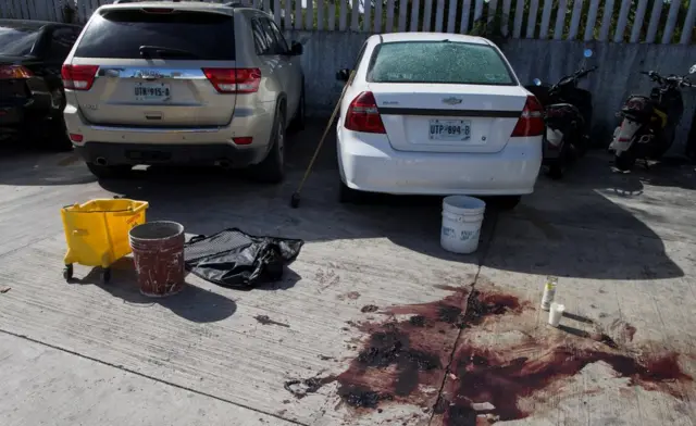 Escena de un crimen en Cancún