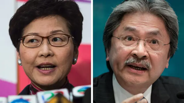 林郑月娥（左）、曾俊华（右）