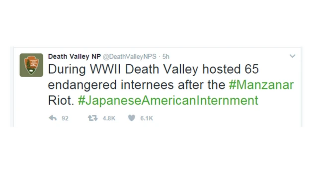 Death Valley National Park tweet