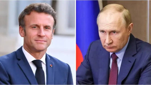 Макрон: Путин согласен, чтобы эксперты МАГАТЭ проехали на Запорожскую АЭС  через линию фронта - BBC News Русская служба