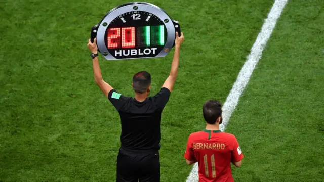 Substitution on the pitch