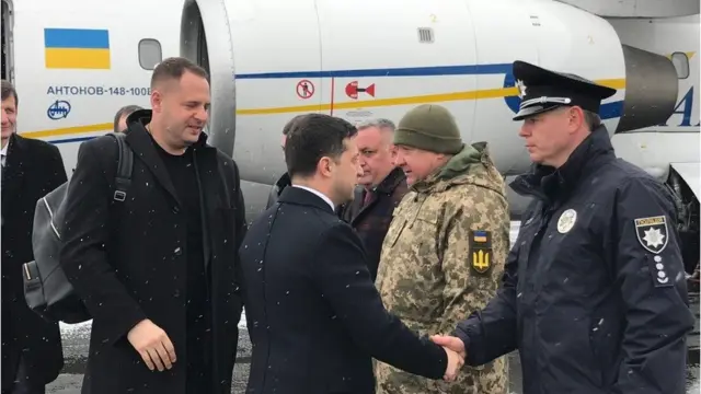 Володимир Зеленський та Андрій Єрмак під час робочої поїздки до Івано-Франківська, грудень 2019 рік