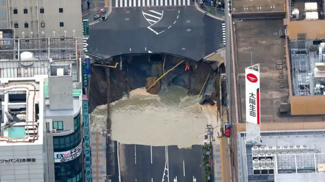 Vista aérea del socavón