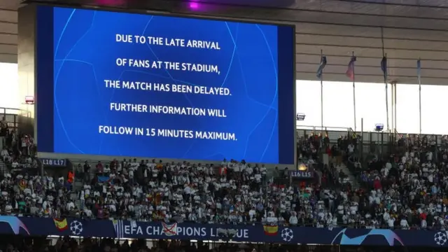 Delayed signs at the stadium