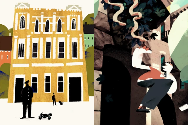 Будинок Сікорського, вул. Ярославів Вал (Л) і "Будинок зі зміями", вулиця Велика Житомирська (П)