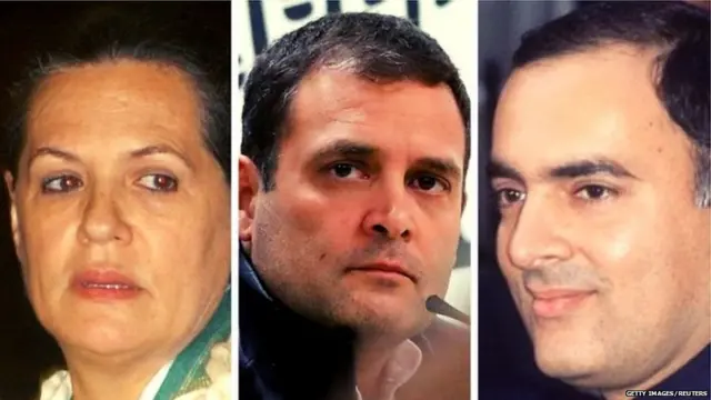 सोनिया गांधी, राहलु गांधी और राजीव गांधी