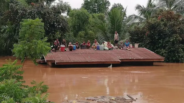 เขื่อนเซเปียน ในประเทศลาวแตก