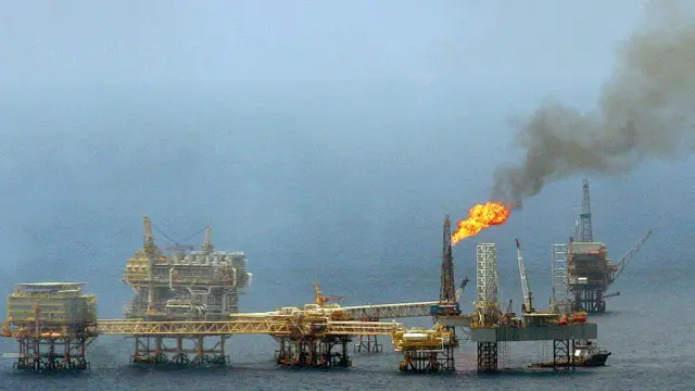 Una plataforma petrolera en el Golfo de México