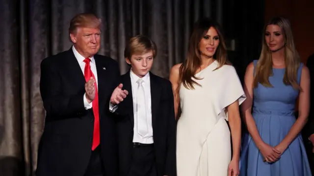 Трамп с женой и детьми