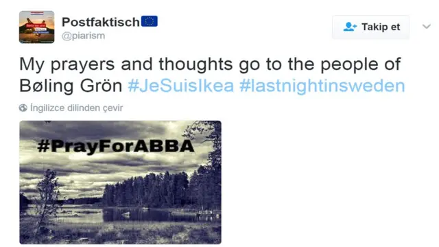 İsveçli kullanıcılar "ABBA için dua et" posteri paylaştı