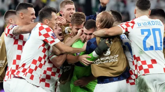 Célébration des joueurs de la Croatie