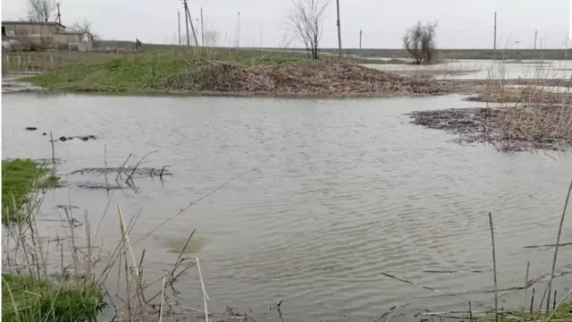 تظهر هذه الصورة، التي عثر عليها على وسائل التواصل الاجتماعي، فيضانا جنوب الأنبوب المتضرر