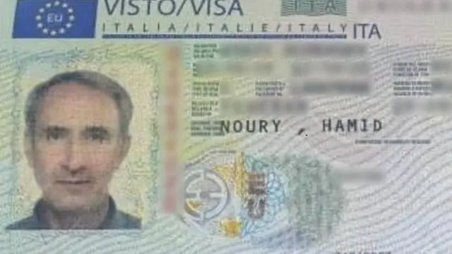 تصویر ویزای ورود حمید نوری به اروپا؛ او اکنون به ظن دست داشتن در کشتار ۶۷ در سوئد در بازداشت است