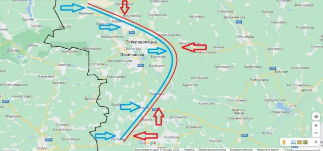 Карта Луганщини