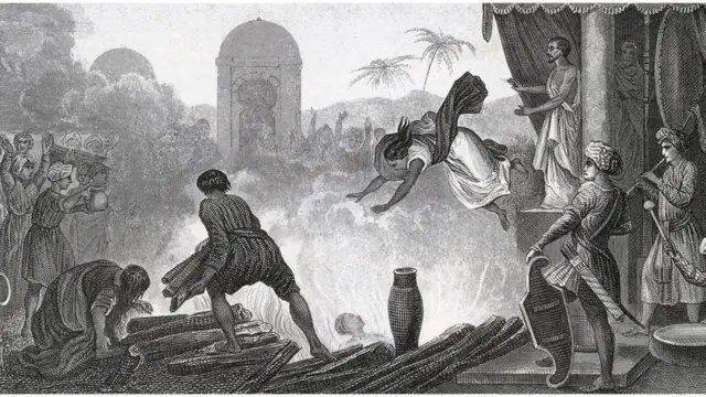 اپنے خاوند کے مرنے پر ان کی بیوائيں آگ میں کود کر جان دیتی ہیں