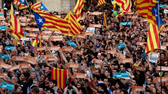 Protesta a favor de la independencia de Cataluña
