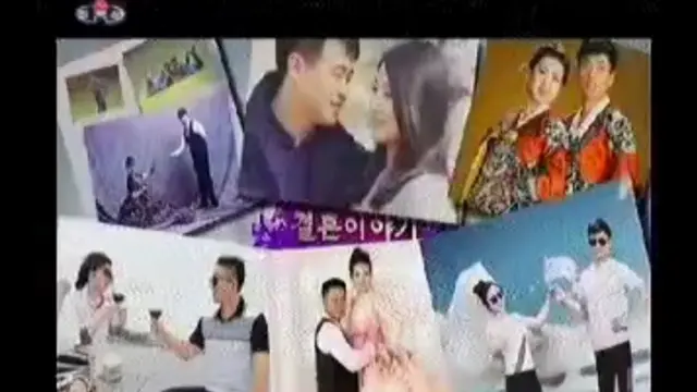 영상에는 최근 북한 신혼부부 사이에서 유행하는 한국식 웨딩 촬영을 비판하는 내용이 담겨있다
