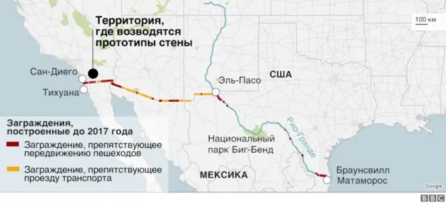 План стены Трампа