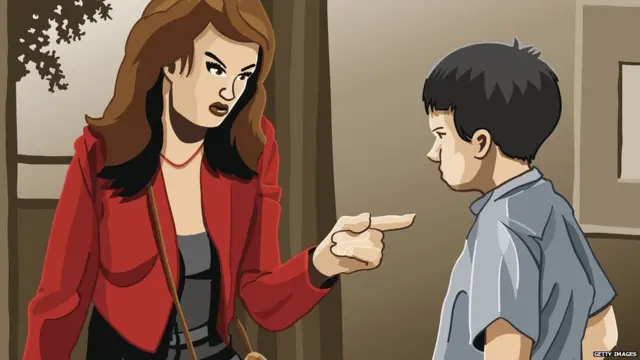 mother, child, angry