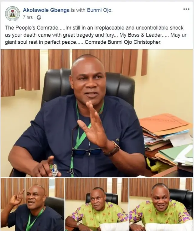 Aworan Ikini ikẹdun loju opo Facebook Bunmi Ojo