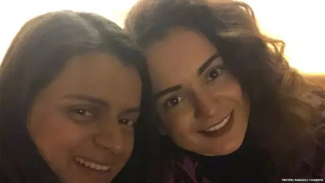 अपनी बहन रंगोली के साथ कंगना