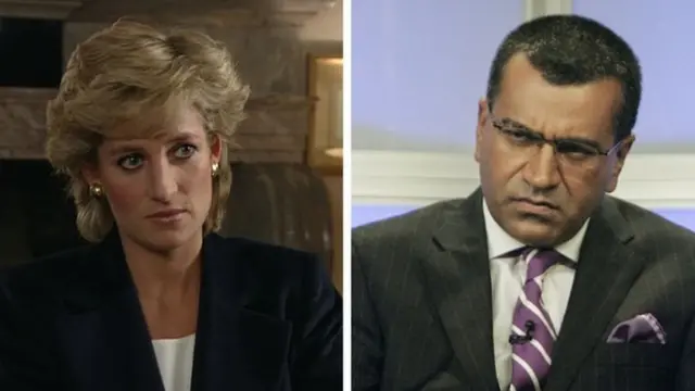 Bintimfalme Diana (kushoto) na mwandishi wa habari Martin Bashir (kulia)