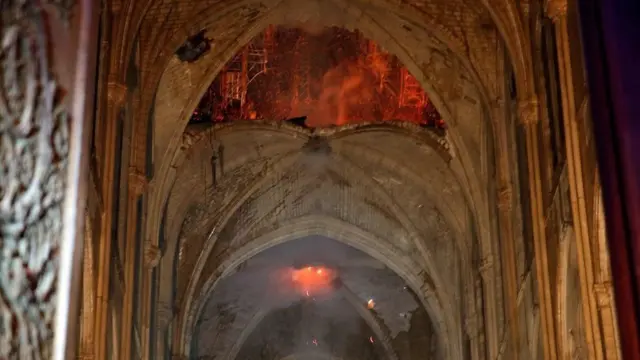 कॅथेड्रलला लागलेली आग