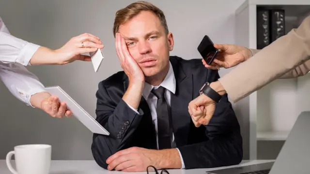 Cansado del trabajo.