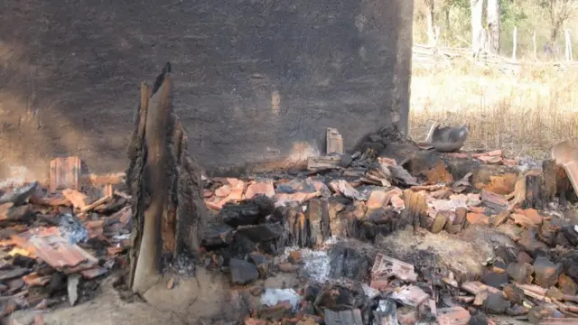 ताड़मेटला में आदिवासियों के जले घर