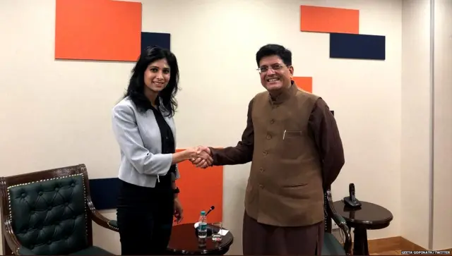 పీయూష్ గోయల్‌తో గీతా గోపీనాథ్‌