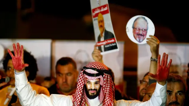 جانب من مظاهرة ضد محمد بن سلمان