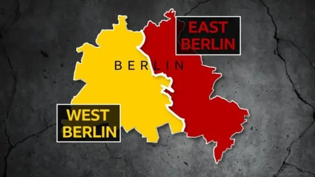 This map shows West Berlin, which was surrounded by the Berlin Wall