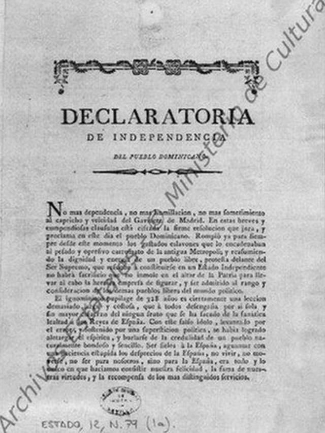Declaratoria de Independencia del Pueblo Dominicano.