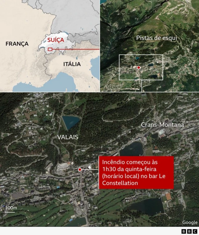 Mapa mostra local da tragédia