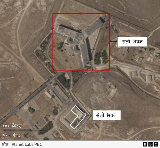 भूउपग्रहबाट खिचएको सैदनाय कारागारको तस्बिर