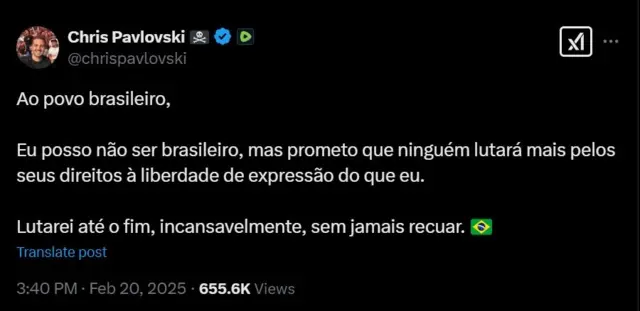 CEO da Rumble afirma que processo contra Moraes é luta "pela liberdade de expressão" dos brasileiros