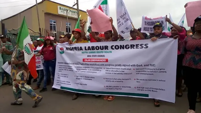 Ndị NLC na-eme ngagharịiwe n'Abia Steeti