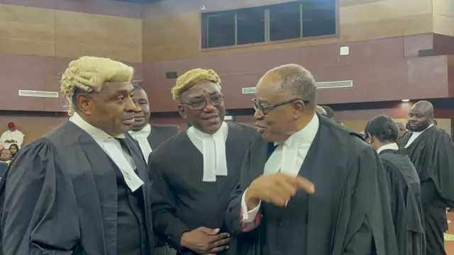 Kenneth Okonkwo, Solomon Dalun and Chris Uche (SAN) inside the supreme court on Thursday, 30 April, 2026