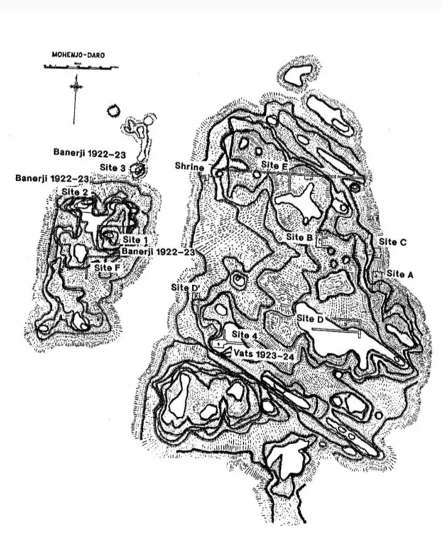 মহেঞ্জোদারোর ঠিক কোন অংশ খনন করেছিলেন, তার বিস্তারিত মানচিত্র - দীপান ভট্টাচার্য সংগৃহীত