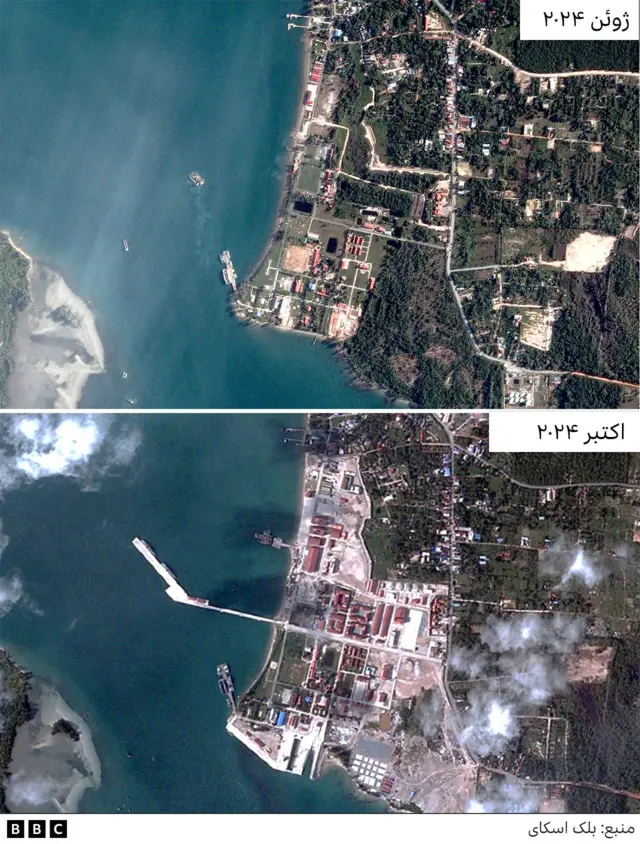 کامبوج که قانون اساسی آن هرگونه حضور نظامی دائمی ارتش خارجی را ممنوع می‌کند، ادعا می‌کند که سایت «ریم» پایگاه نیست. منبع: بلک اسکای 