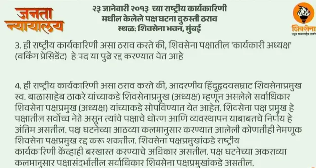 शिवसेना घटनादुरुस्ती ठराव 