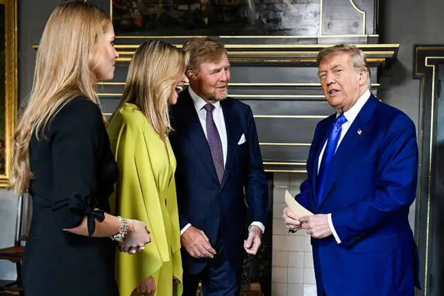 Los reyes de Países Bajos recibieron a Trump y a otros madatarios.